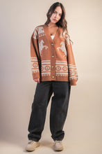 Load image into Gallery viewer, Camel Western Knit Sweater Cardigan