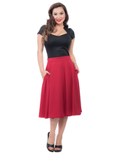Load image into Gallery viewer, Red High Waist Thrills Swing Skirt