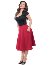 Load image into Gallery viewer, Red High Waist Thrills Swing Skirt