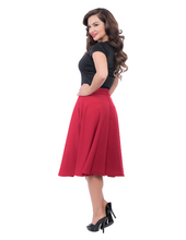 Load image into Gallery viewer, Red High Waist Thrills Swing Skirt