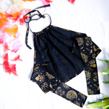 Load image into Gallery viewer, Black Mushroom Celestial Halter Top