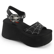 Load image into Gallery viewer, Black Spider Platform Strappy Sandal