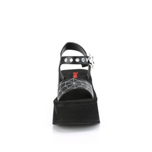 Load image into Gallery viewer, Black Spider Platform Strappy Sandal