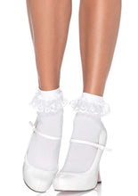 Load image into Gallery viewer, Lace Ruffle White Ankle Socks