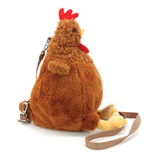 Load image into Gallery viewer, Fuzzy Brown Hen Chicken Plush Purse