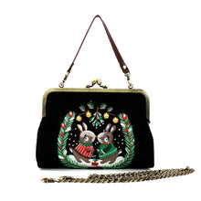 Load image into Gallery viewer, Bunnies Under The Mistletoe Kisslock Purse