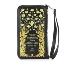 Load image into Gallery viewer, Pride and Prejudice Floral Book Wallet