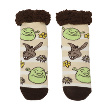 Load image into Gallery viewer, Shrek and Donkey Floral Slipper Socks