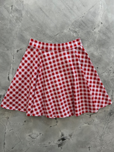 Load image into Gallery viewer, Red Cat Check Skater Skirt