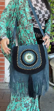 Load image into Gallery viewer, Empress Teal Medallion Fringe Purse