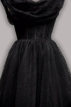 Load image into Gallery viewer, Octavia's Web Flocked Spiderweb Party Dress