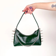 Load image into Gallery viewer, Spiked Out For A Walk Green Convertible Shoulder Purse