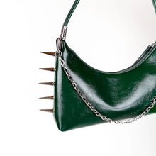 Load image into Gallery viewer, Spiked Out For A Walk Green Convertible Shoulder Purse