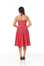 Load image into Gallery viewer, Ditsy Floral Red Halter Swing Dress