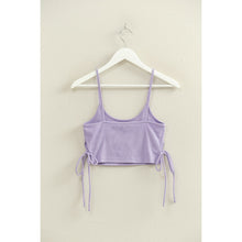 Load image into Gallery viewer, Lavender Tie Side Detail Sleeveless Crop Top