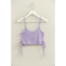 Load image into Gallery viewer, Lavender Tie Side Detail Sleeveless Crop Top