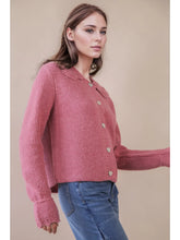 Load image into Gallery viewer, Mauve Knit Heart Button Down Knit Cardigan
