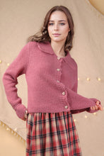Load image into Gallery viewer, Mauve Knit Heart Button Down Knit Cardigan