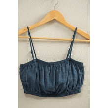 Load image into Gallery viewer, Navy Spaghetti Strap Bandeau Crop Top
