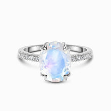Load image into Gallery viewer, Moonstone and White Topaz Statement Ring