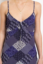 Load image into Gallery viewer, Purple Patchwork Printed Mesh Cami Dress
