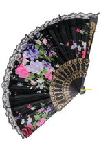 Load image into Gallery viewer, Poppy Peony Lace Trim Hand Fan- More Styles Available!
