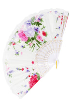 Load image into Gallery viewer, Poppy Peony Lace Trim Hand Fan- More Styles Available!