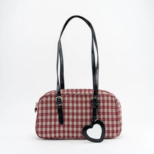 Load image into Gallery viewer, Misfits Sit With Us Pink Plaid Bowler Style Purse