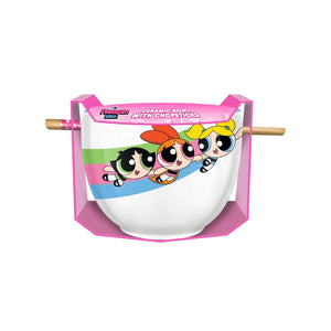 Power Puff Girls Rainbow Grl Pwr Ceramic Ramen Bowl with Chopsticks