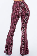 Load image into Gallery viewer, Magenta Bandana Flare Legging Pants