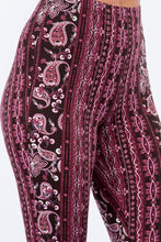 Load image into Gallery viewer, Magenta Bandana Flare Legging Pants