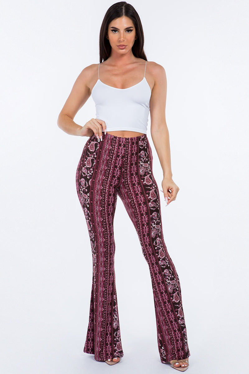 Magenta Bandana Flare Legging Pants