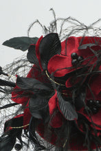 Load image into Gallery viewer, Red Feather Velvet Fascinator