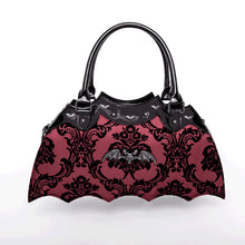 Load image into Gallery viewer, Red Damask Bat Handbag Purse