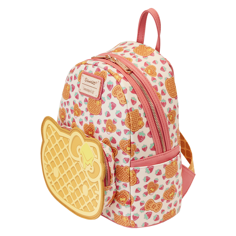 hello kitty loungefly backpack pink Hello Kitty Breakfast Waffle Mini Backpack – Pink House Boutique