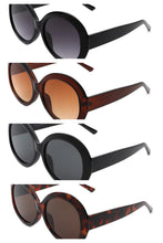 Load image into Gallery viewer, Four pairs of sunglasses with different frame colors and lens types on a white background.