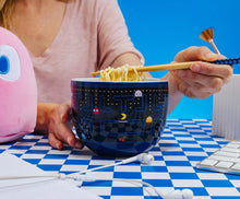 Load image into Gallery viewer, PAC-MAN Classic Maze 20oz Ceramic Ramen Bowl and Chopstick Set