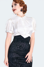 Load image into Gallery viewer, Floral Spiderweb Flocked Pencil Skirt