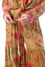 Load image into Gallery viewer, Floral dress with pink flowers and green leaves on a white background