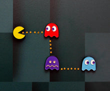 Load image into Gallery viewer, PAC-MAN Classic Characters 4 Piece Enamel Pin Set