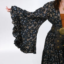 Load image into Gallery viewer, Long-sleeve dress with paisley pattern on a white background