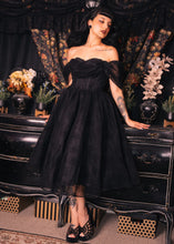 Load image into Gallery viewer, Octavia's Web Flocked Spiderweb Party Dress