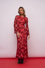 Load image into Gallery viewer, Warm Floral Bell Sleeve Maxi Dress