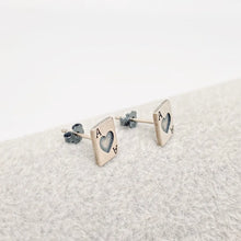 Load image into Gallery viewer, Ace of Hearts Dainty Sterling Silver Stud Earrings