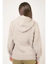 Load image into Gallery viewer, Heather Gray Oversized Balaclava Hoodie Soft Knit Sweater