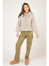Load image into Gallery viewer, Heather Gray Oversized Balaclava Hoodie Soft Knit Sweater
