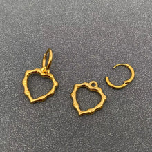Load image into Gallery viewer, Hollow Bamboo Heart Huggie Hoops Earrings