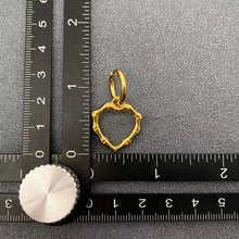 Load image into Gallery viewer, Hollow Bamboo Heart Huggie Hoops Earrings