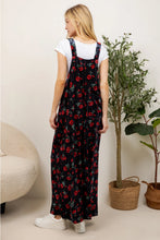 Load image into Gallery viewer, Rose Floral Velvet Overalls