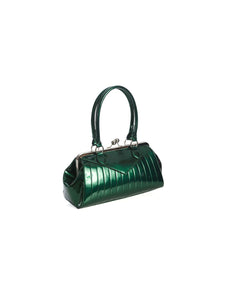 Retro Vinyl Emerald Green Handbag